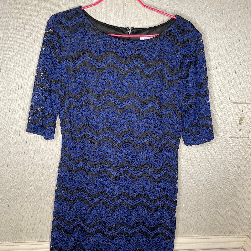 Black & Navy Lace Dress (Sz 6)